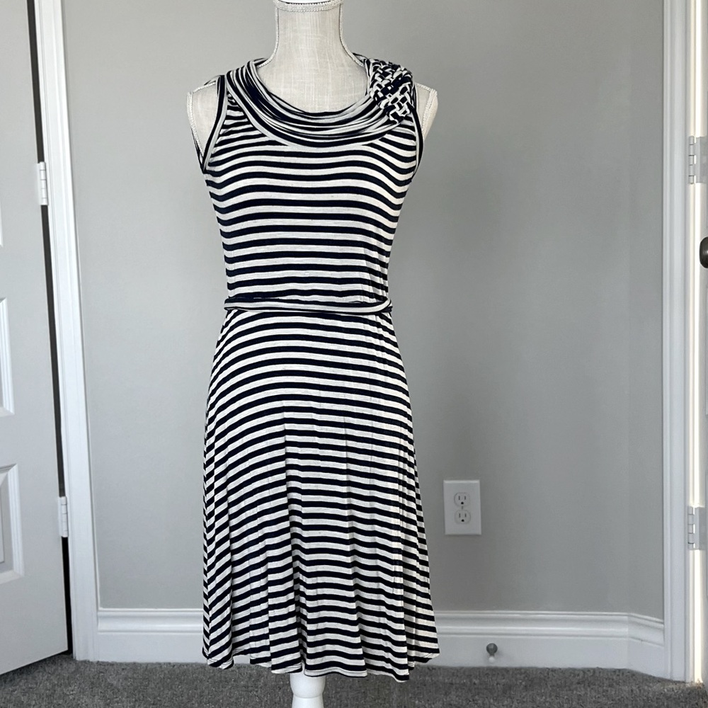 Max Studio Specially Products M.S.S.P.Navy Blue and White Casual Dress.